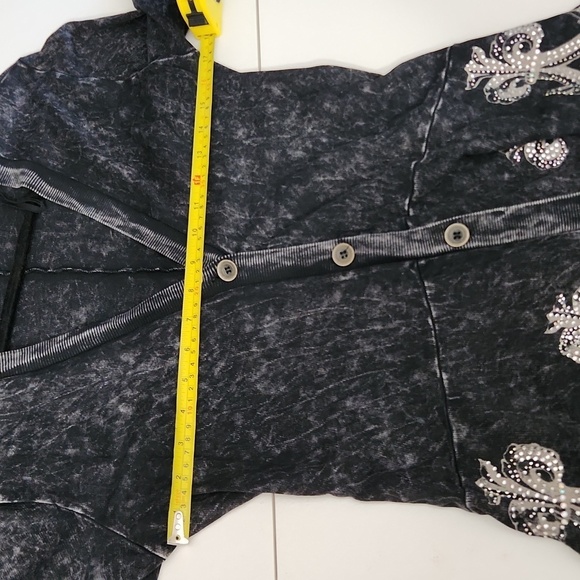 Vocal Y2K Cardigan Womens Size S Button Long Southwest Cotton Western Black - Picture 11 of 13